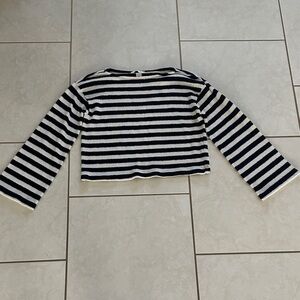 Striped Black and White Long Sleeve Top woven